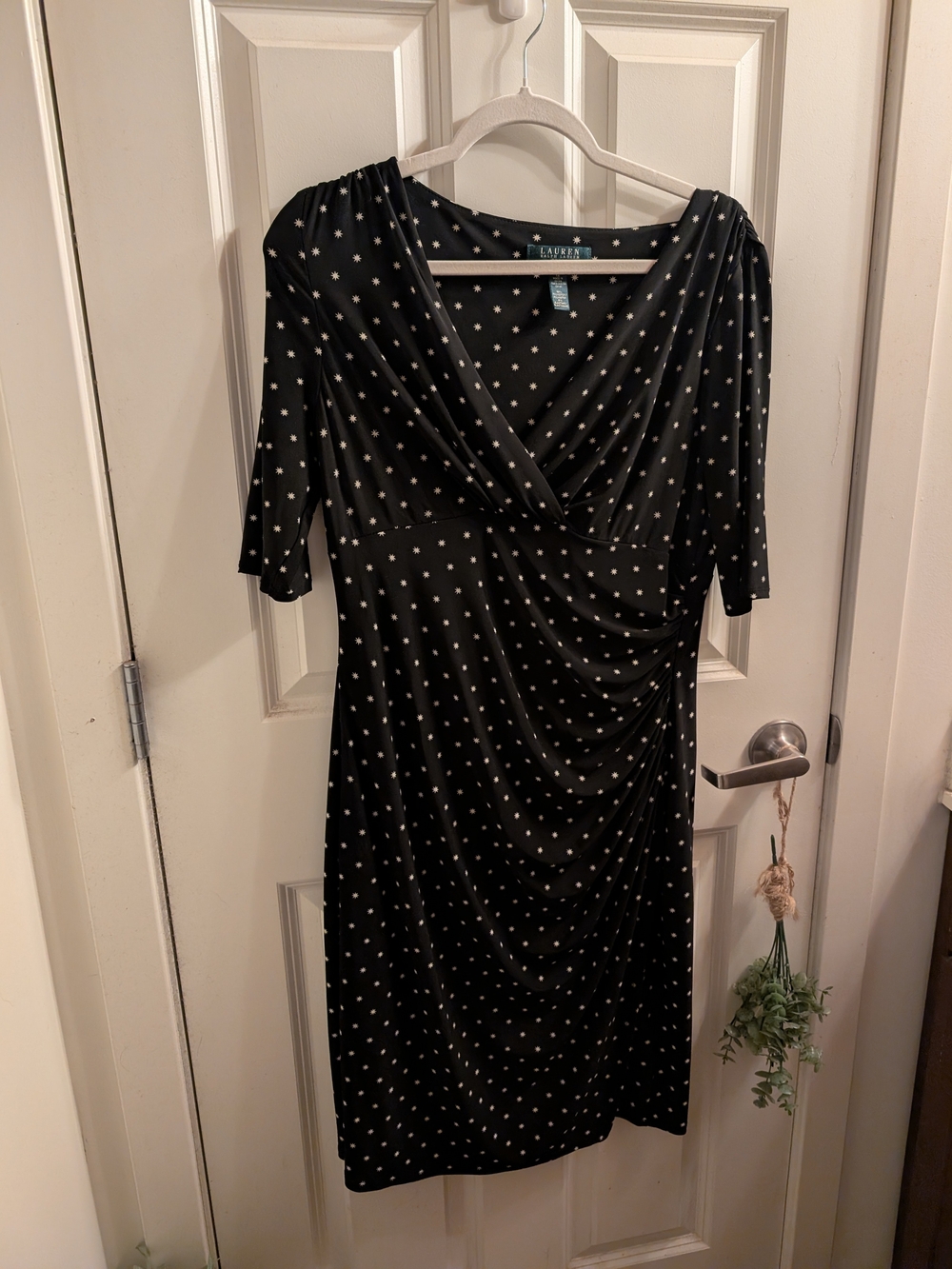 Lauren Ralph Lauren Black Dress with White Polka Dots